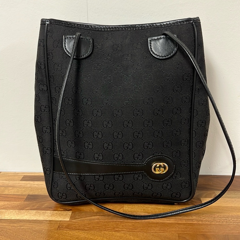 Vintage Gucci Monogram Handbag Black